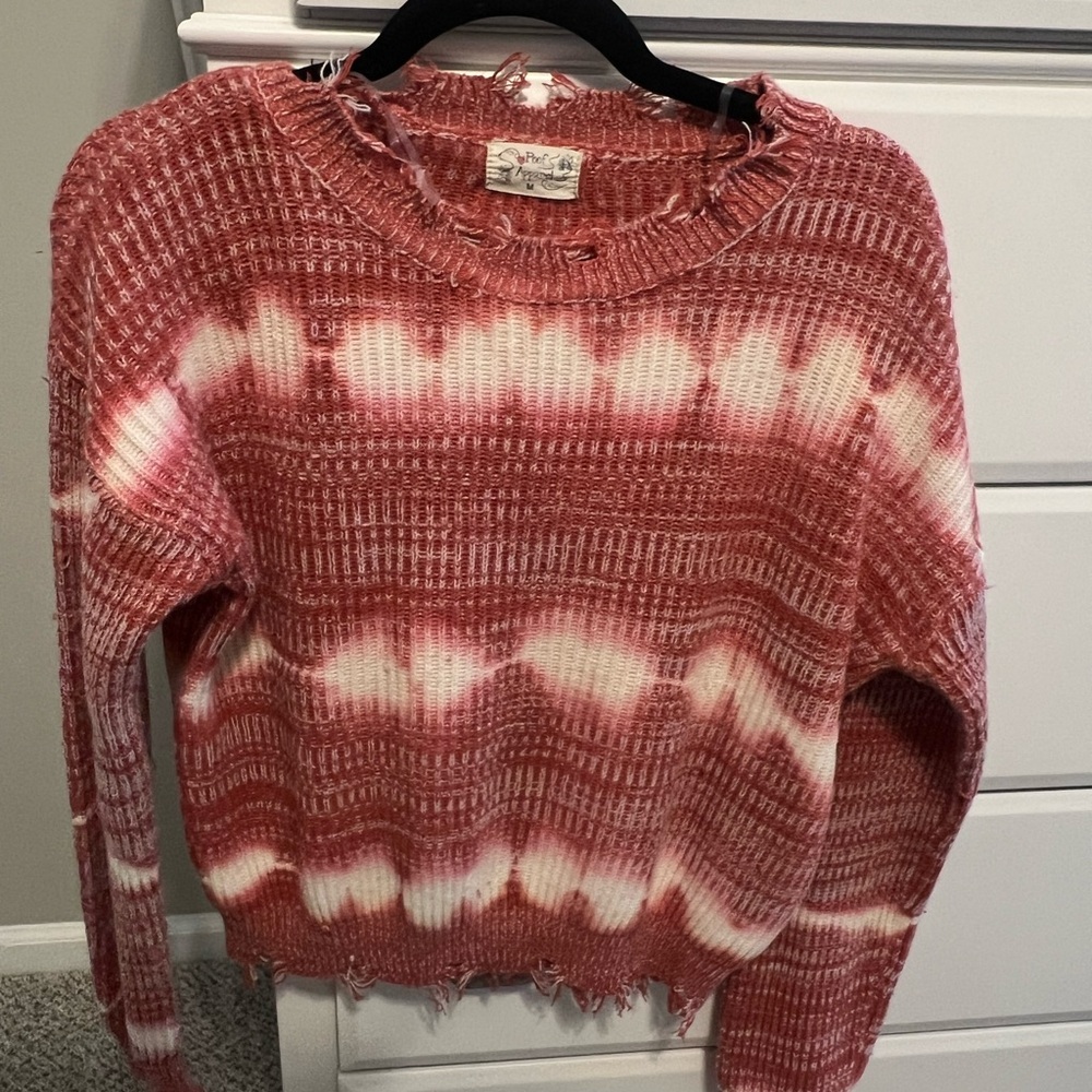 Stylish Pink Tie-Dye Sweater